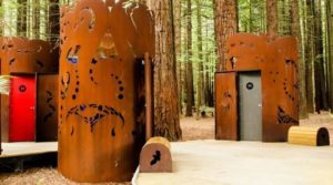 toilets sculpture in woods